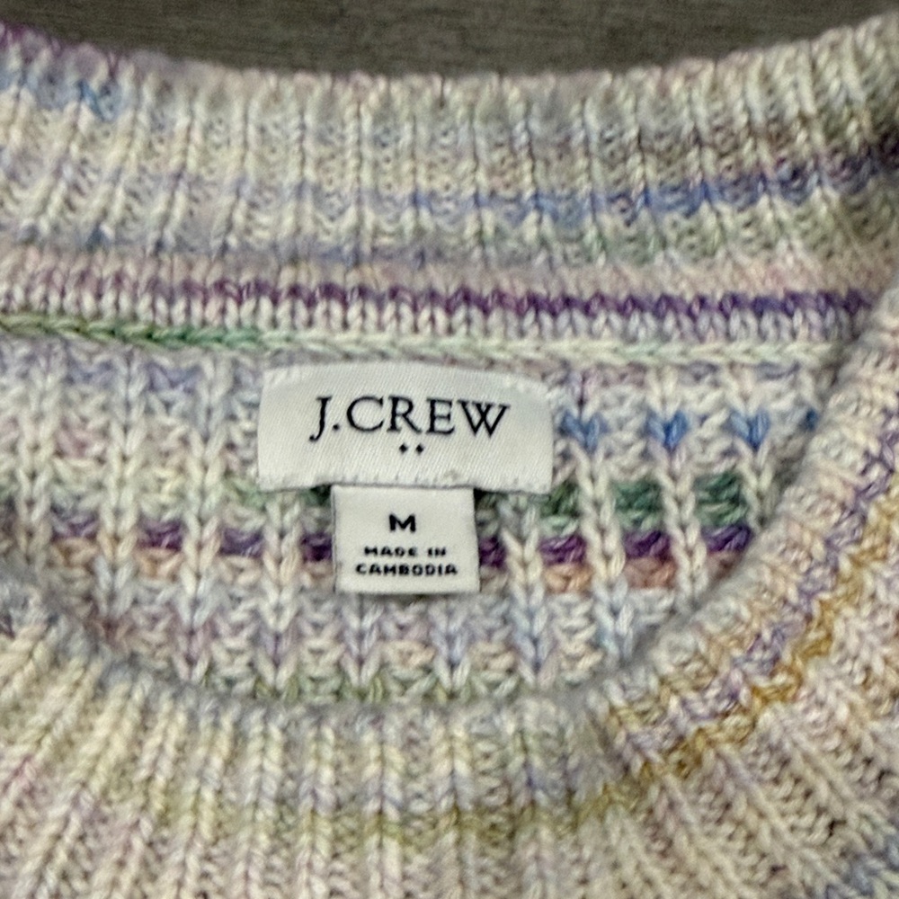 J. Crew Pastel Multicolor Stripe Crewneck Sweater - Women's - Picture 5 of 5